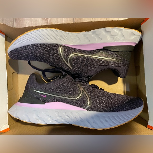 ❌❌❌ NIKE REACT INFINITY RUN FK3 violet cave color DH5392 502 size 10 - Picture 3 of 7